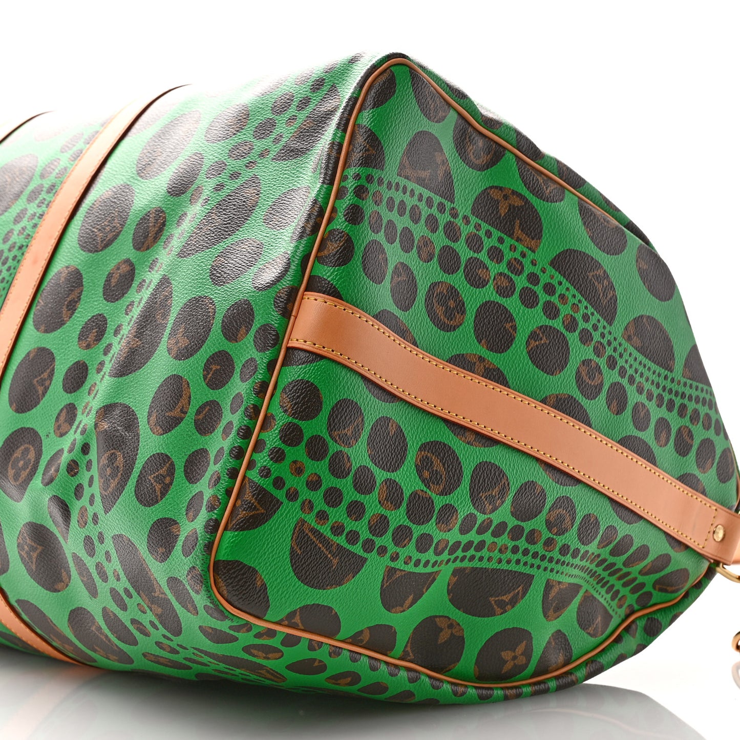 Monogram Kusama Pumpkin Dots Keepall Bandouliere 55 Green