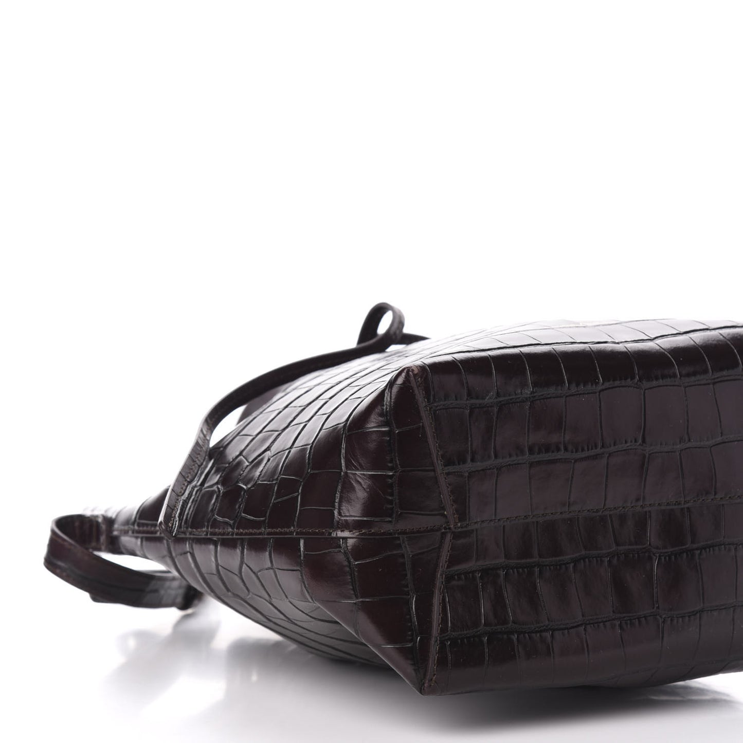 Crocodile Embossed Bucket Bag Burgundy