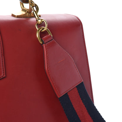 Gucci Moon Calfskin Web Large Dionysus Bamboo Top Handle Bag Hibiscus Red 12 of 13
