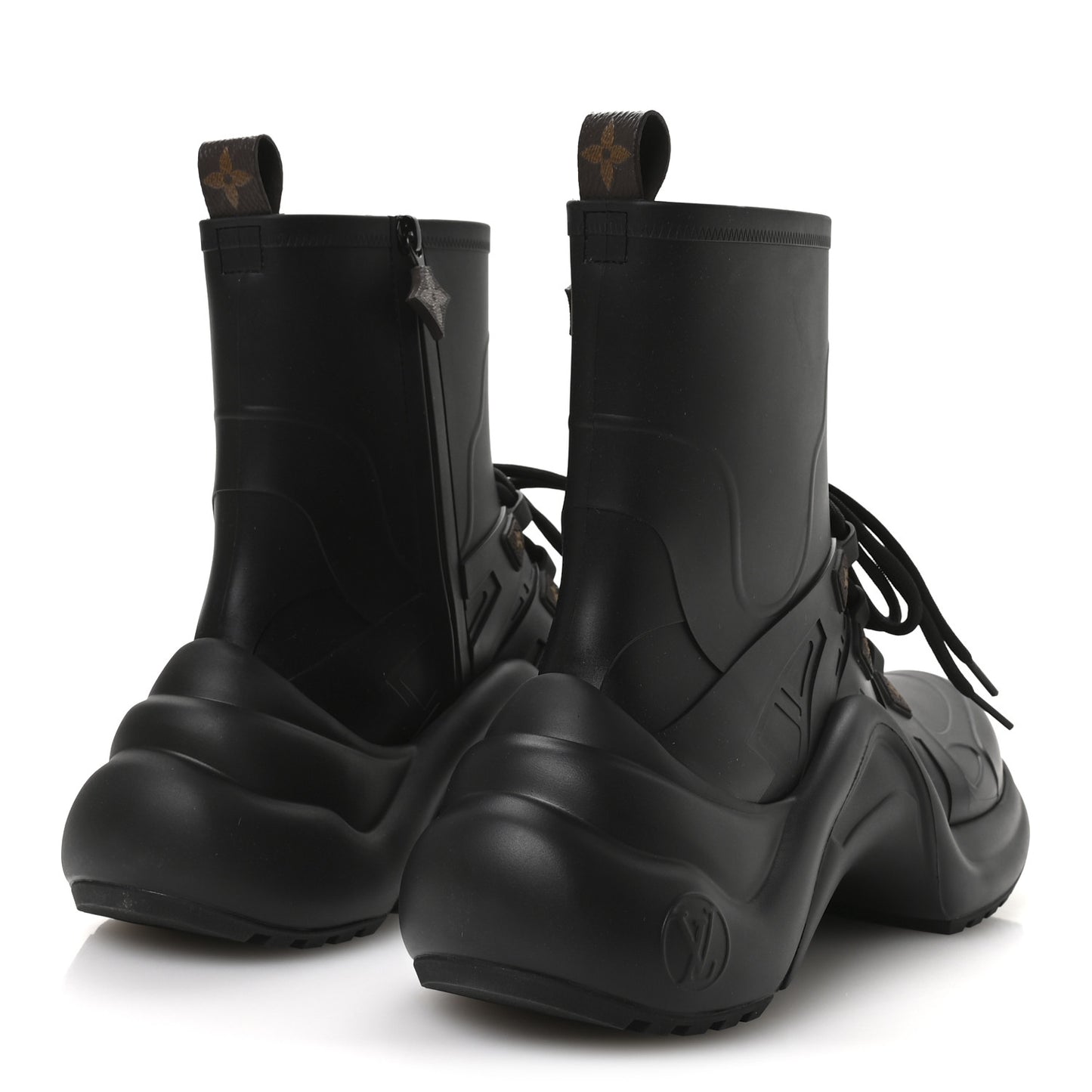 Mat Rubber Monogram LV Archlight Sneaker Boots 38 Black