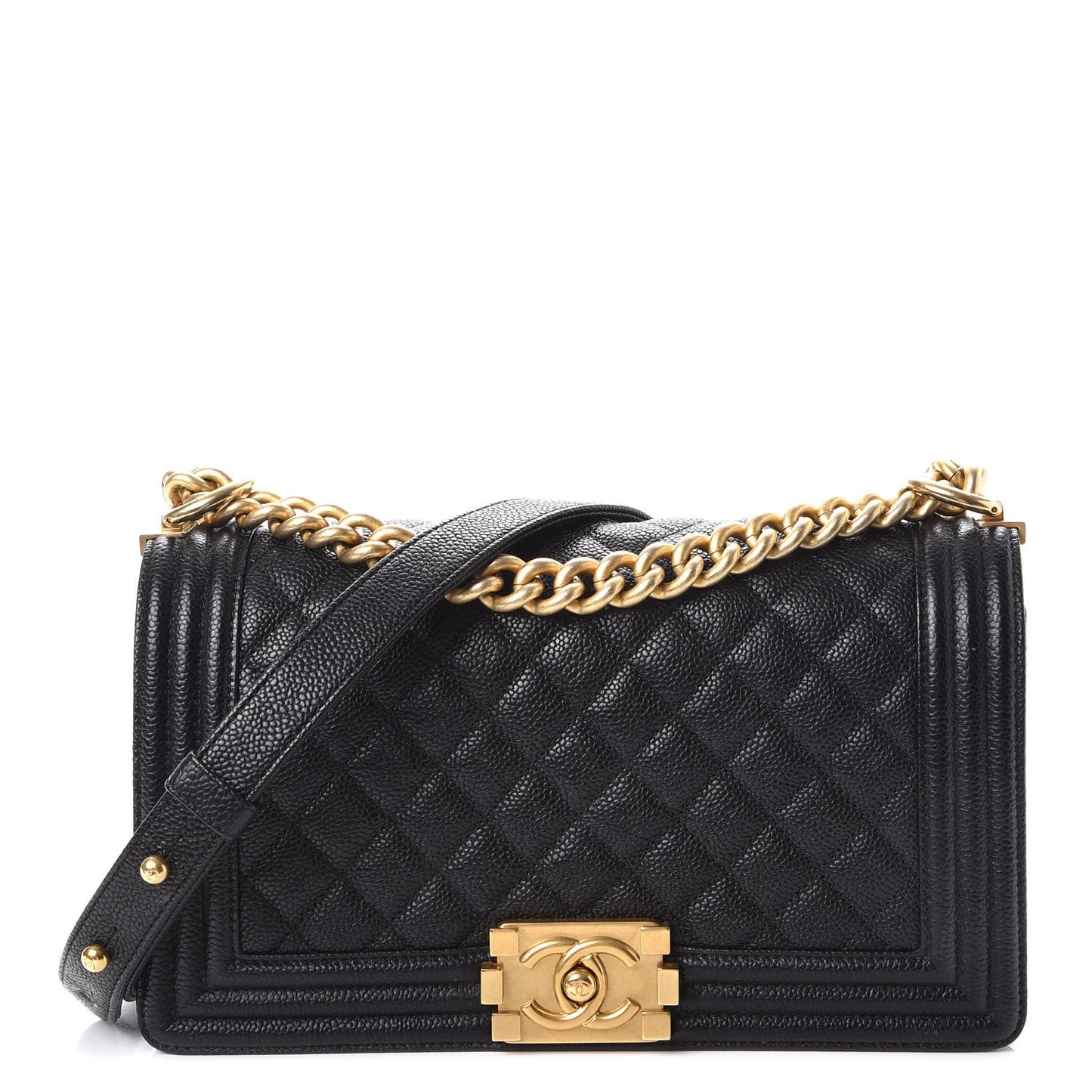 Caviar Quilted Medium Boy Flap Black