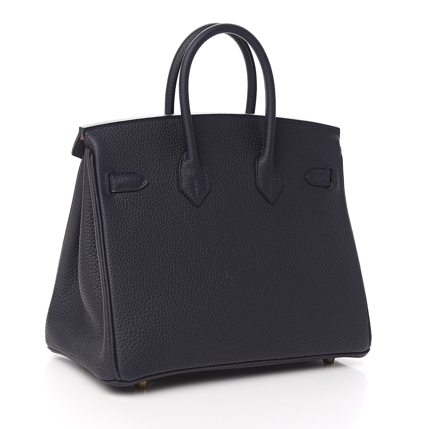 Hermes Togo Horseshoe Birkin 25 Bleu Nuit Rose Azalee 3 of 33