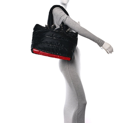 Christian Louboutin Nylon Padded Gloss Large Cabamoon Tote Black 2 of 9