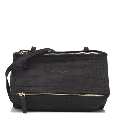 Givenchy Calfskin Crocodile Embossed Mini Pandora Black 1 of 11