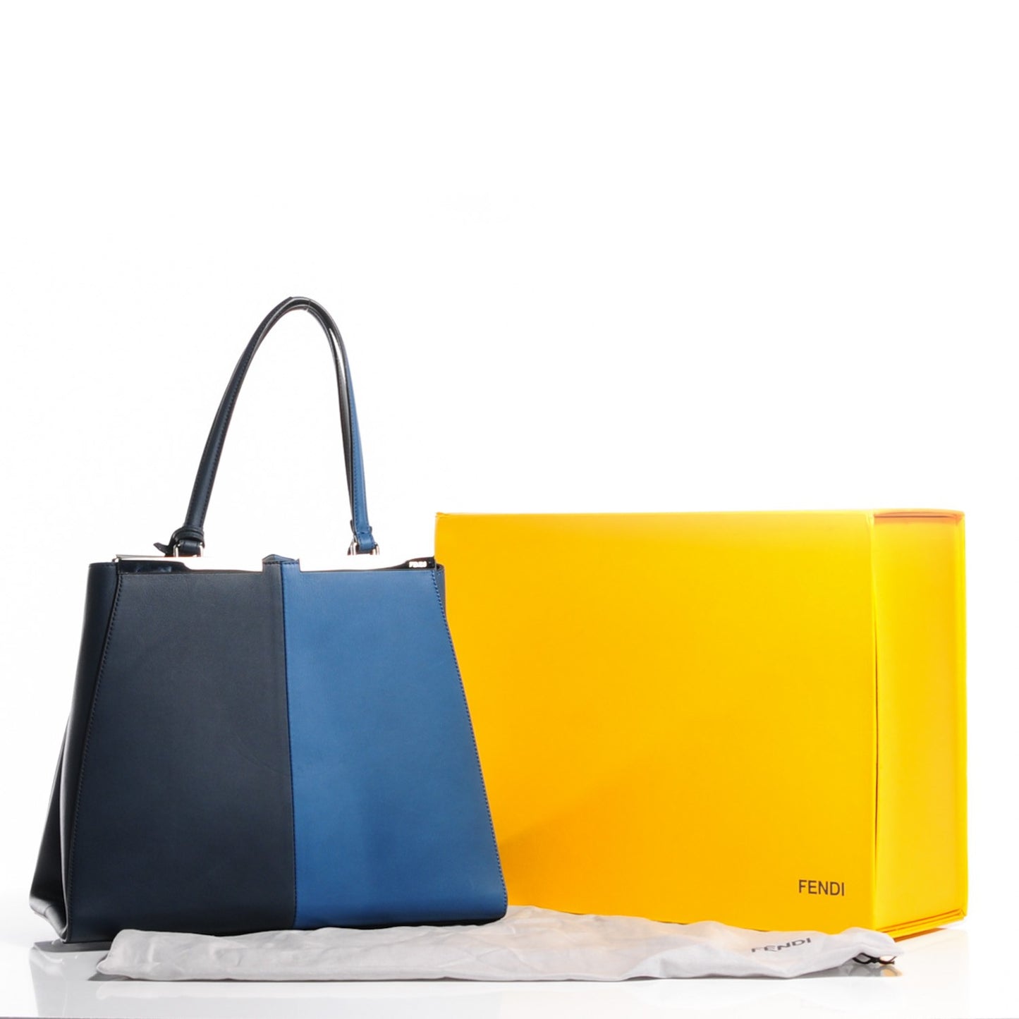 Vitello Bi-Color Large 3Jours Tote Lavagna Cobalto