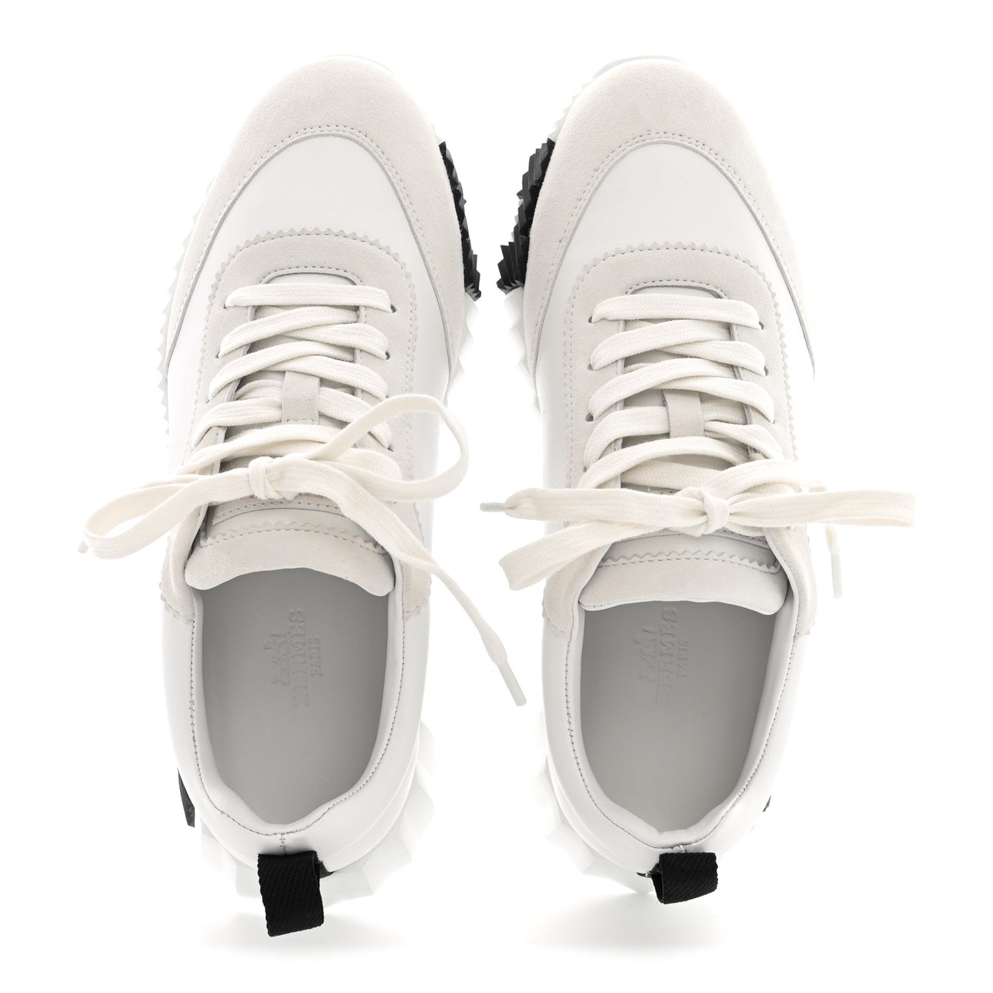 Calfskin Suede Goatskin Bouncing Sneakers 36.5 White