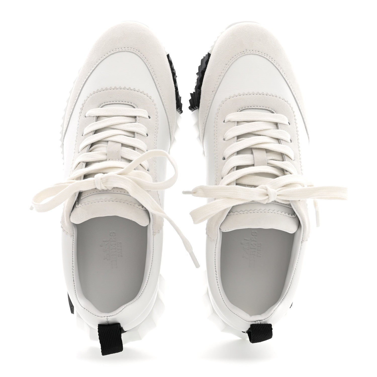 Hermes Calfskin Suede Goatskin Bouncing Sneakers 36.5 White 2 of 9