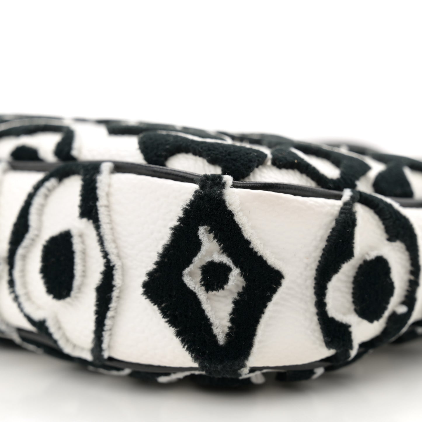 X UF Tufted Monogram Pochette Accessories White Black