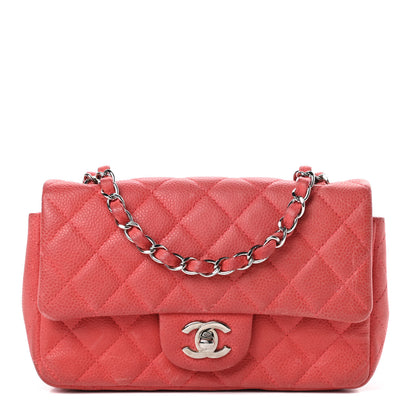 Chanel Iridescent Caviar Quilted Mini Rectangular Flap Dark Pink 1 of 19