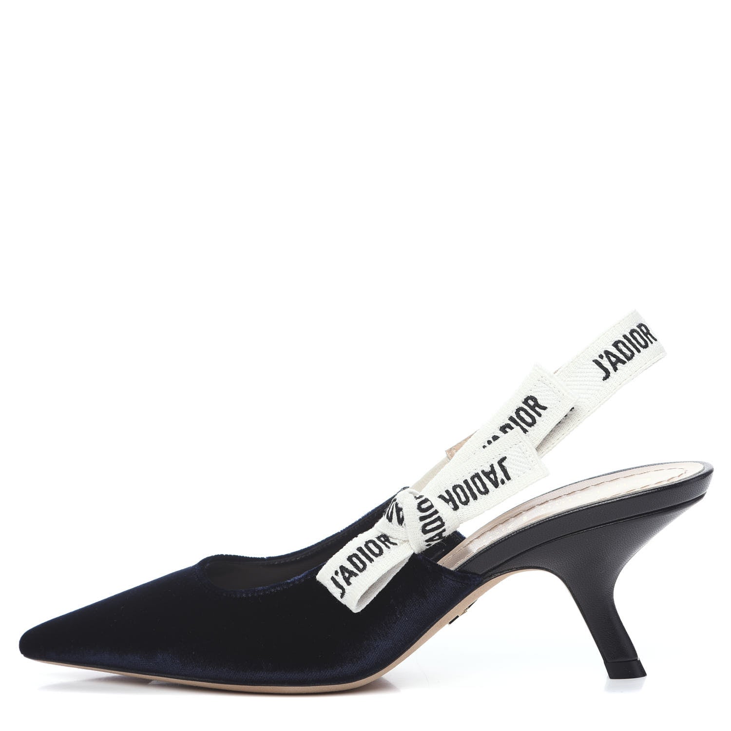 Christian Dior Velvet Ribbon J'Adoir Slingback 65mm Pumps 36.5 Deep Blue 1 of 9