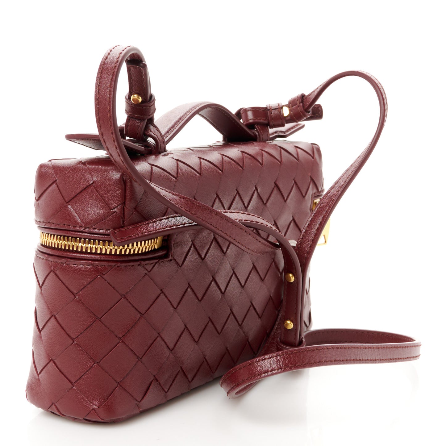 Nappa Intrecciato Bang Bang Vanity Case Cherry