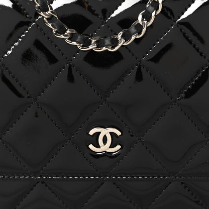 Chanel Patent Quilted Wallet On Chain WOC Black 9 of 11