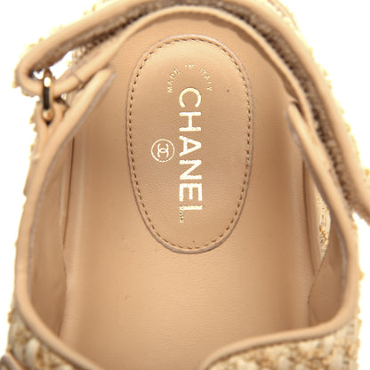 Chanel Braided Fabric Velcro Dad Sandals 39.5 Beige 8 of 11