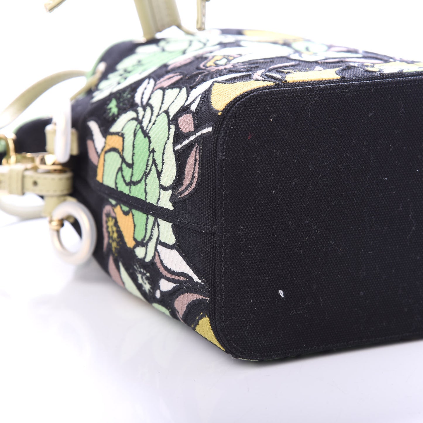 Canvas Vitello Century F is Fendi Psychedelic Flowers Embroidered Mini Mon Tresor Bucket Bag Verde Mandorlo Multicolor