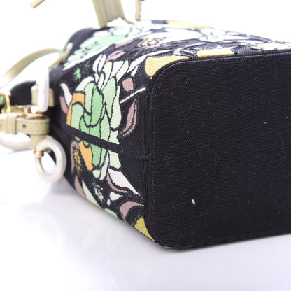 Fendi Canvas Vitello Century F is Fendi Psychedelic Flowers Embroidered Mini Mon Tresor Bucket Bag Verde Mandorlo Multicolor 7 of 8