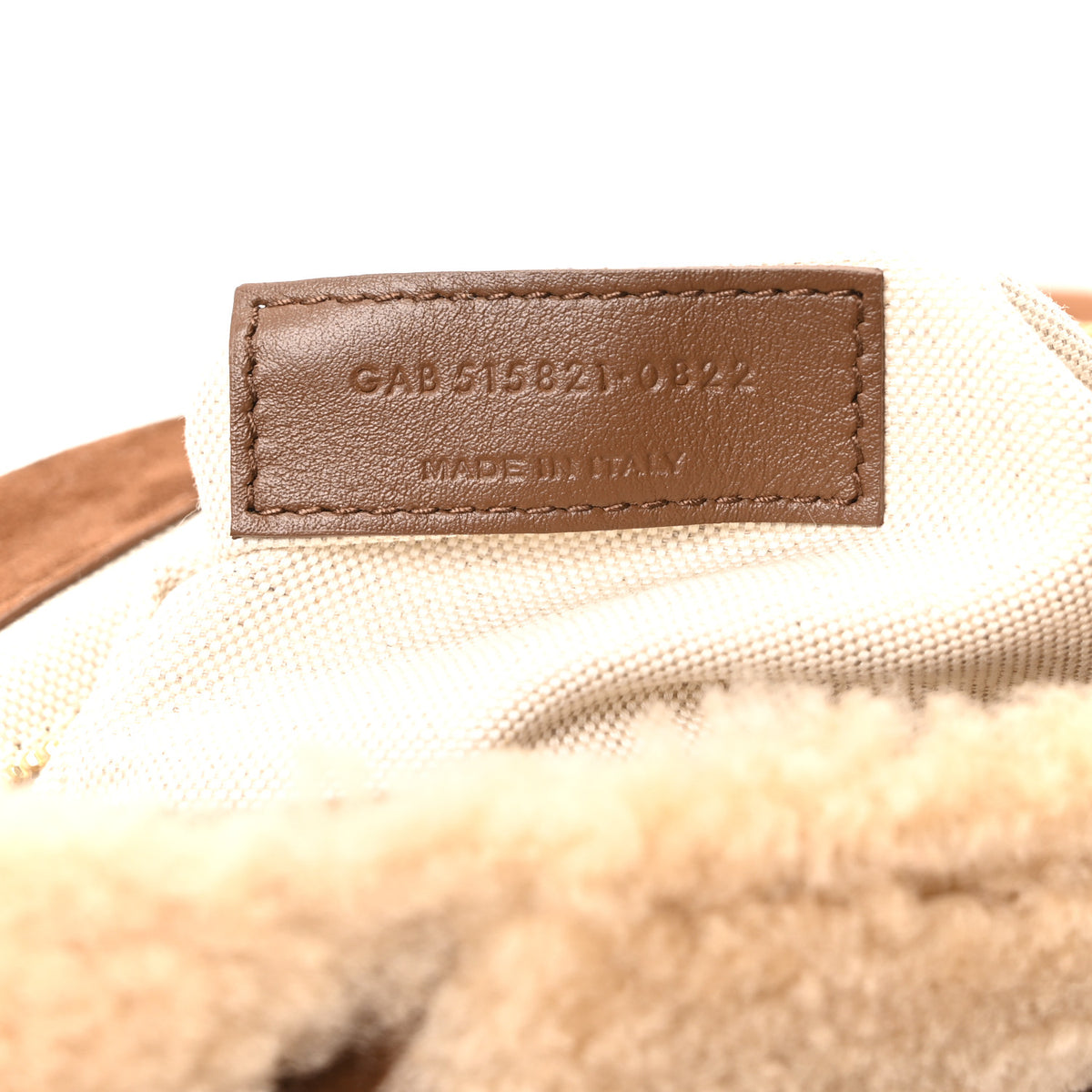Suede Shearling Patchwork Monogram Medium Jamie Brown Beige