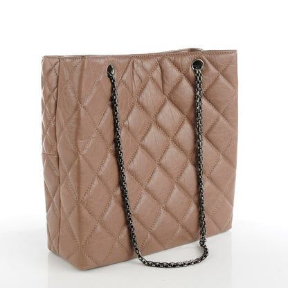 Chanel Aged Calfskin Quilted Reissue 2.55 Tote Light Brown 3 of 7