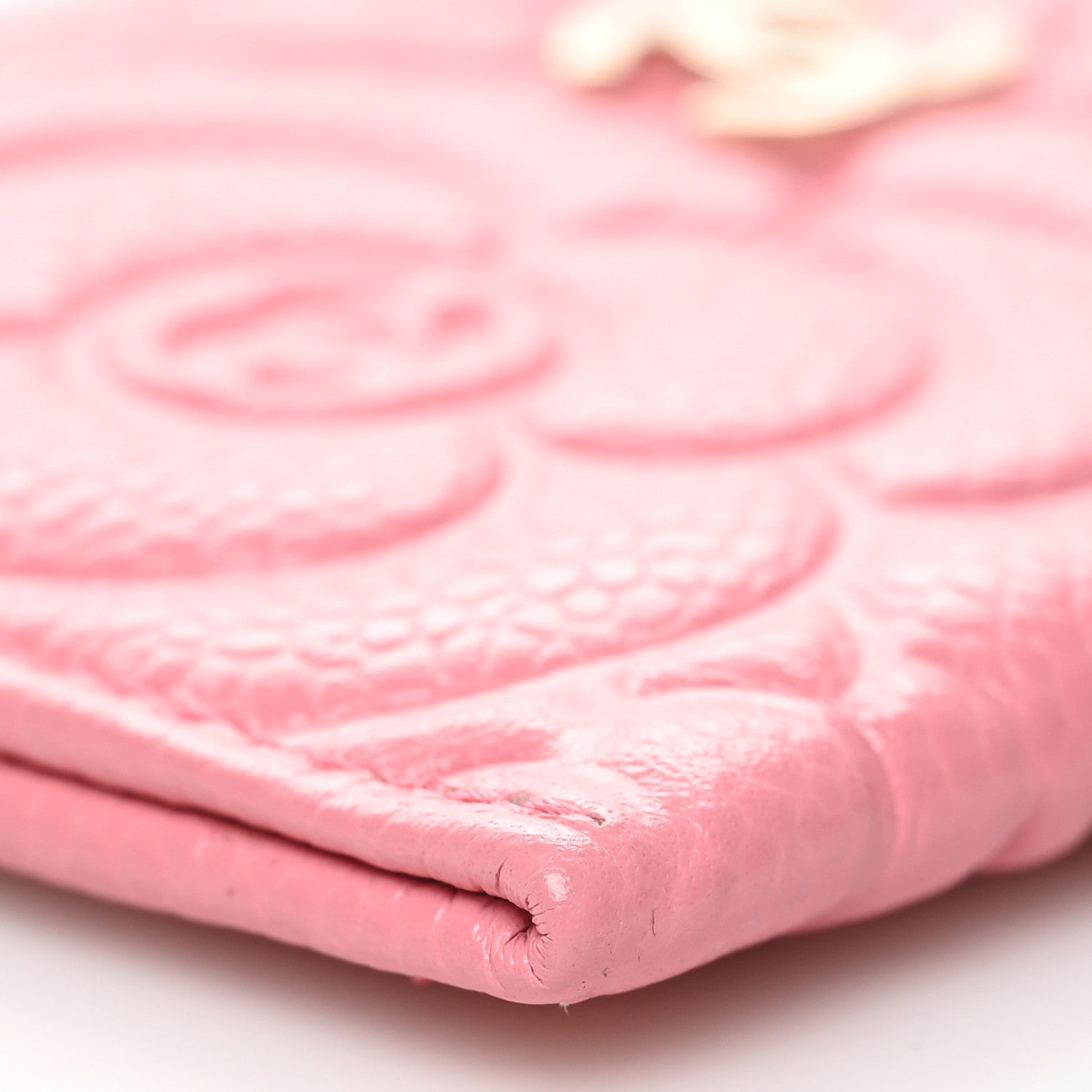 Chanel Caviar Camellia Embossed Card Holder Pink 10 of 11