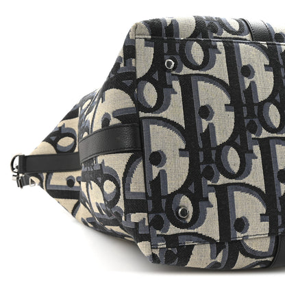 Christian Dior Maxi Oblique Jacquard Weekender 40 Beige Black 8 of 9