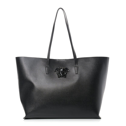 Versace Saffiano Palazzo Medusa Tote Black 3 of 9