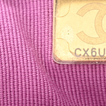 Chanel Tweed Enamel Quilted Pending CC Bucket Drawstring Bag Light Purple Pink Red 7 of 10