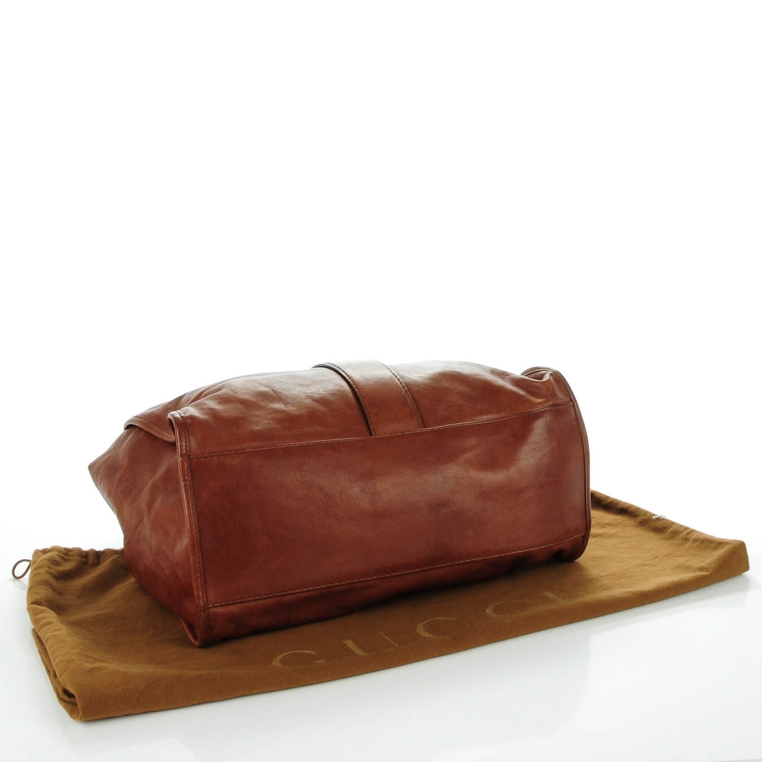 Gucci Washed Calfskin Medium Soft Stirrup Shoulder Bag Brown 4 of 8