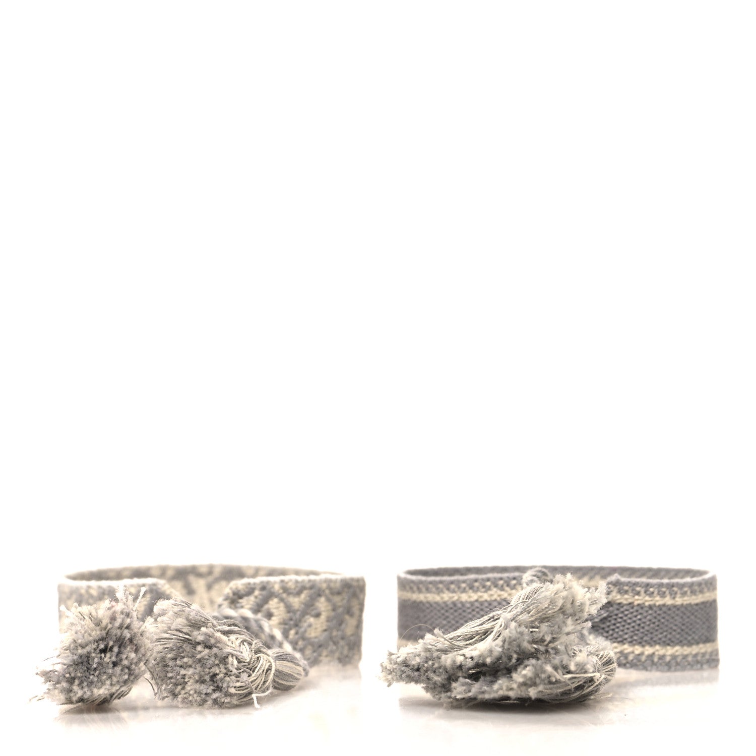 Christian Dior Woven Cotton Friendship Bracelet Set Grey 3 of 4