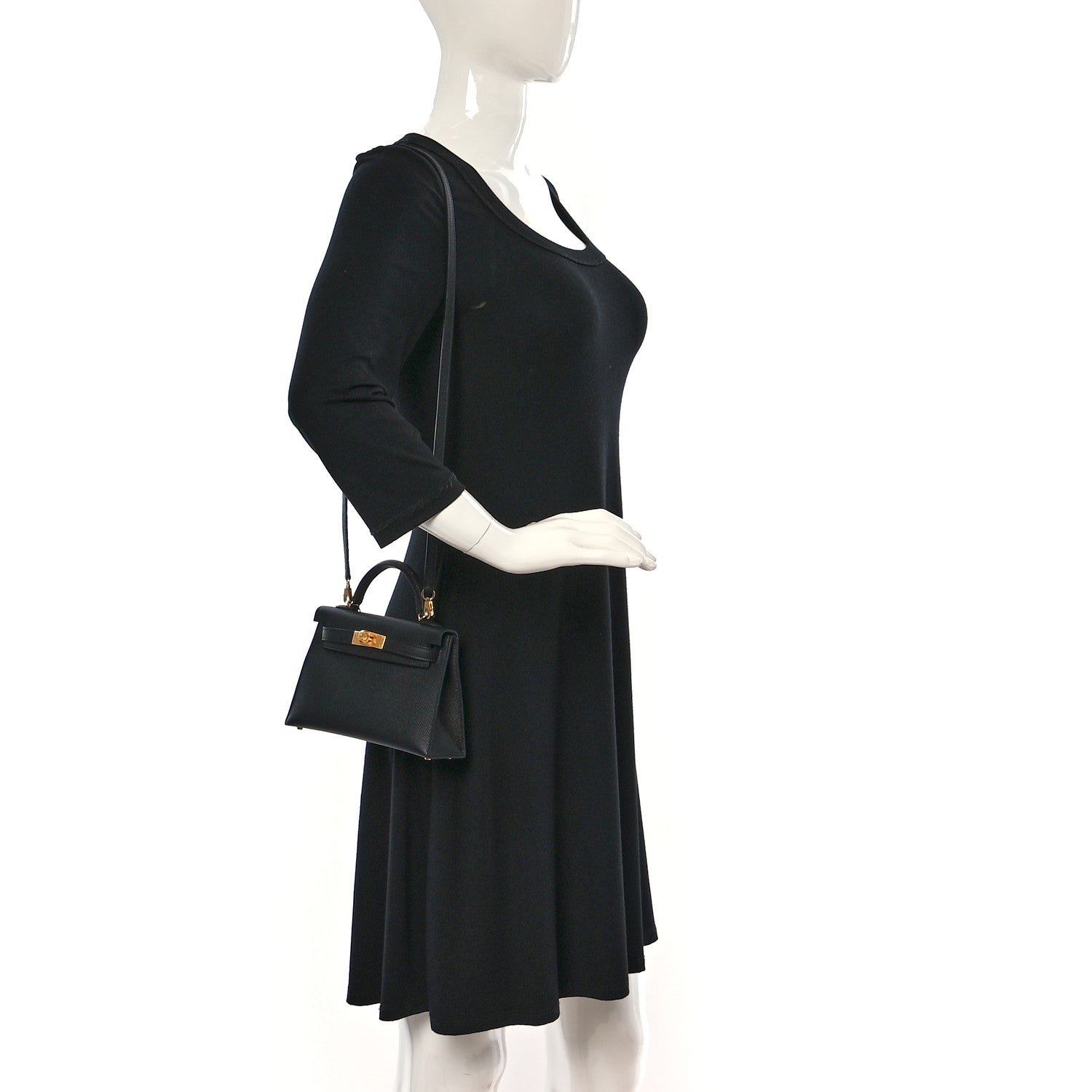 Hermes Epsom Mini Kelly Sellier 20 Black 2 of 10