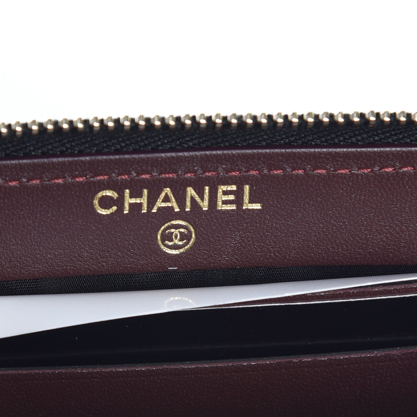 Lambskin Quilted Small Gusset Zip Around Wallet Black
