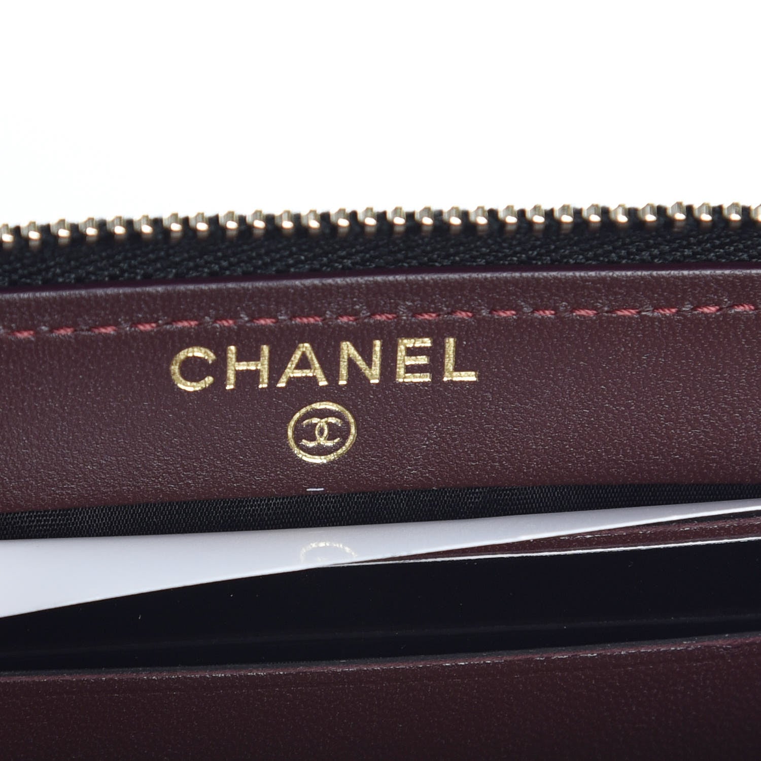 Chanel Lambskin Quilted Small Gusset Zip Around Wallet Black 6 of 10