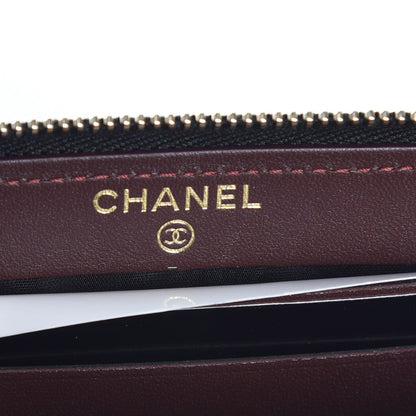 Chanel Lambskin Quilted Small Gusset Zip Around Wallet Black 6 of 10