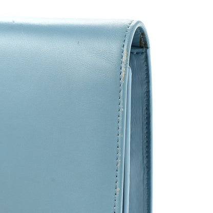 Saint Laurent Smooth Calfskin Classic Monogram Cassandre Clutch Blue Glacier 10 of 11