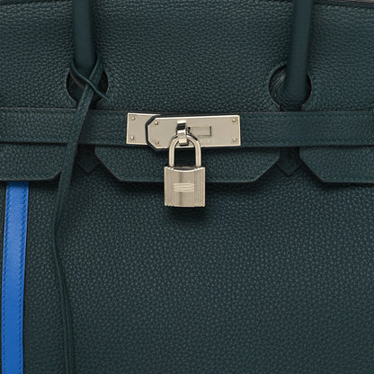 Hermes Togo Swift Officier Birkin 35 Vert Cypress Bleu Zellige 8 of 15