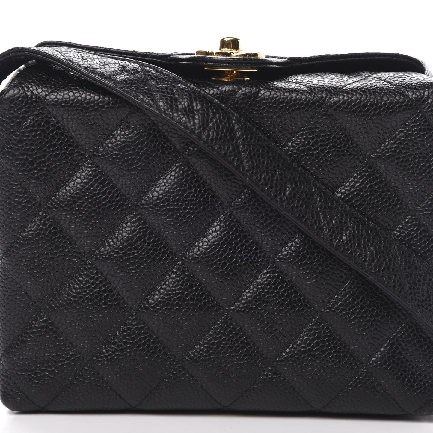 Caviar Quilted Camera Case Black