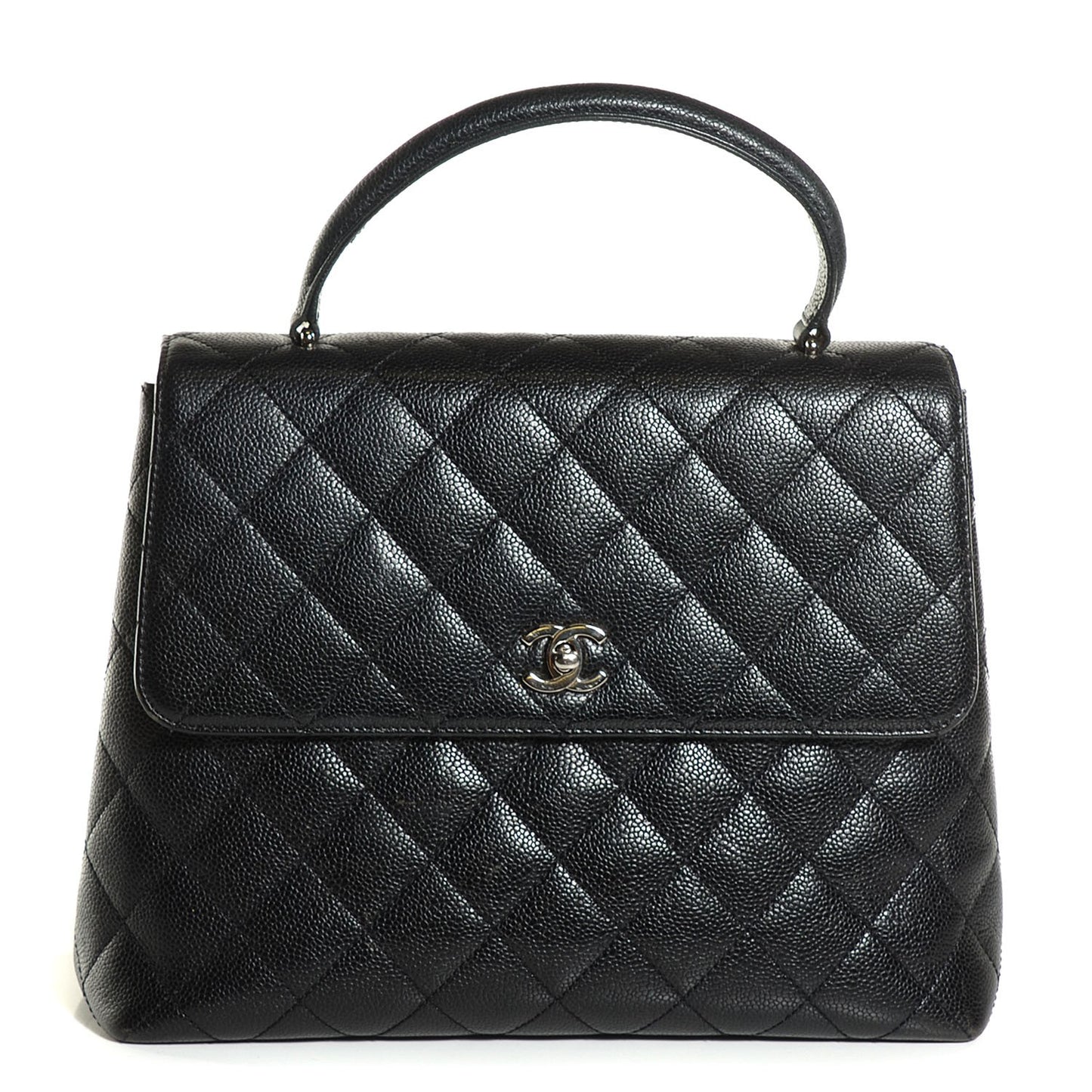 Caviar Quilted Jumbo Kelly Flap Black