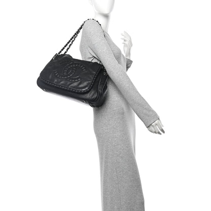 Chanel Calfskin Medium On the Bund Flap Black 2 of 10