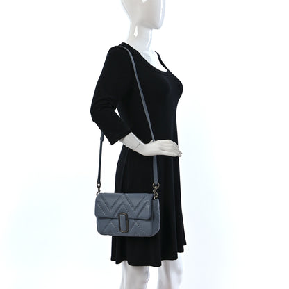 Marc Jacobs Calfskin Quilted The J Marc Shoulder Bag Wolf Grey 2 of 8