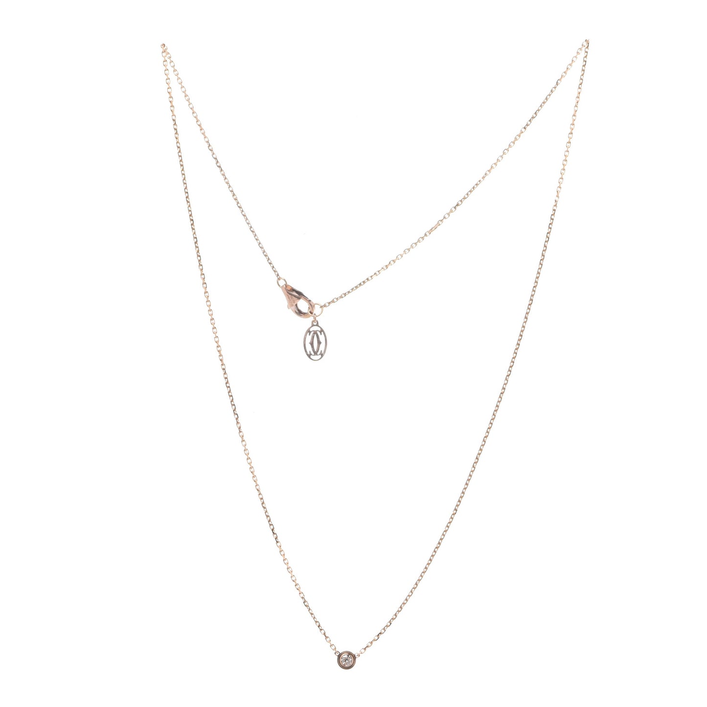 18K Pink Gold Diamond XS D'Amour Pendant Necklace