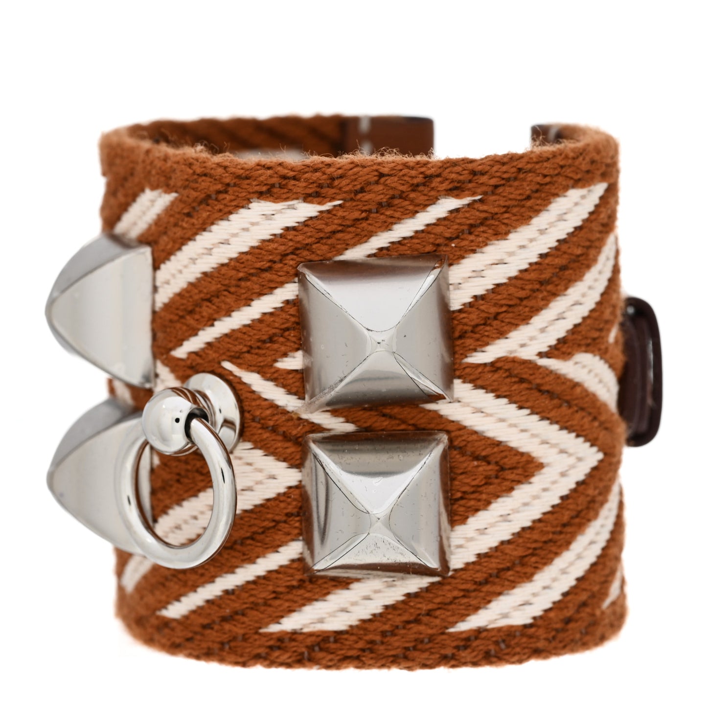 Toile Swift Sangle ZigZag Collier De Chien CDC Bracelet T2 Gold White