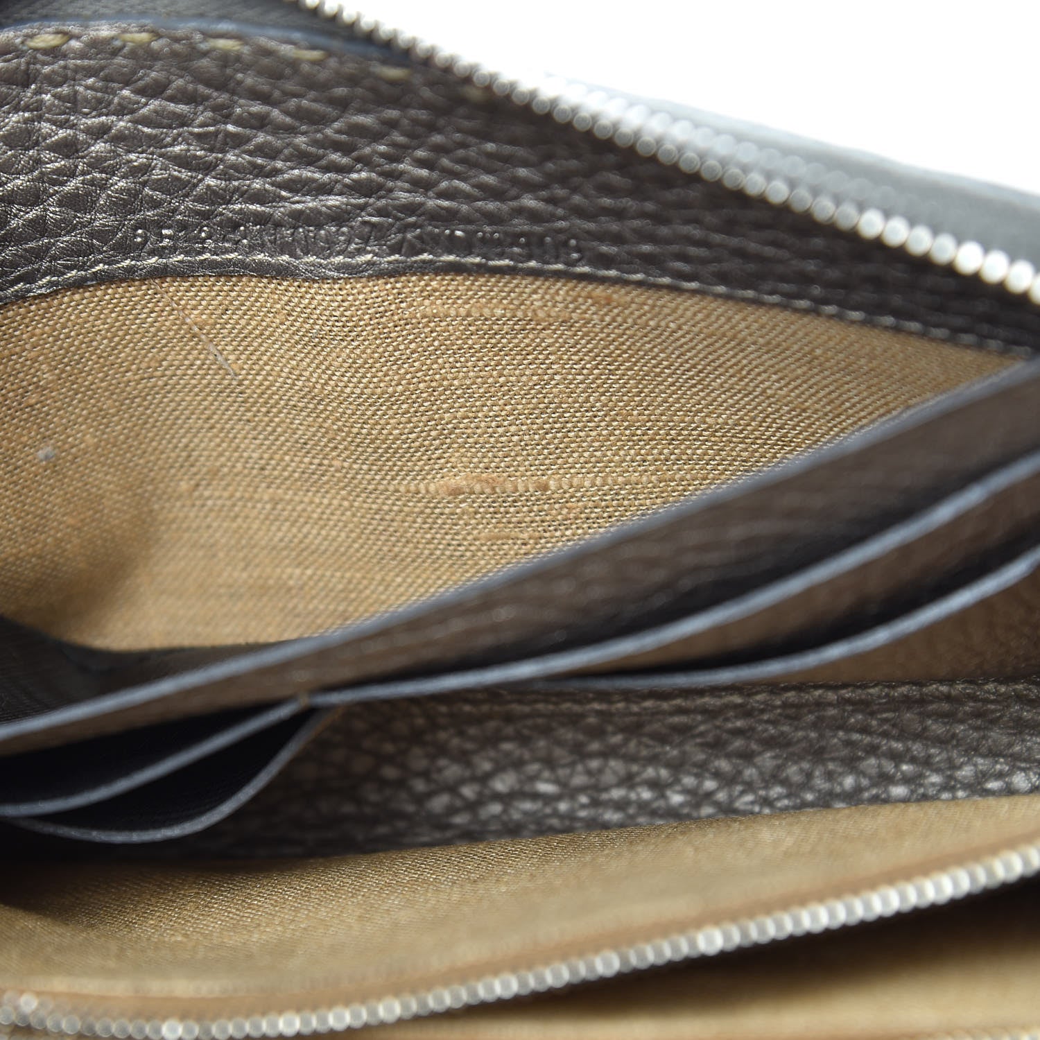 Fendi Cuoio Romano Selleria Zip Around Wallet Peltro 8 of 14