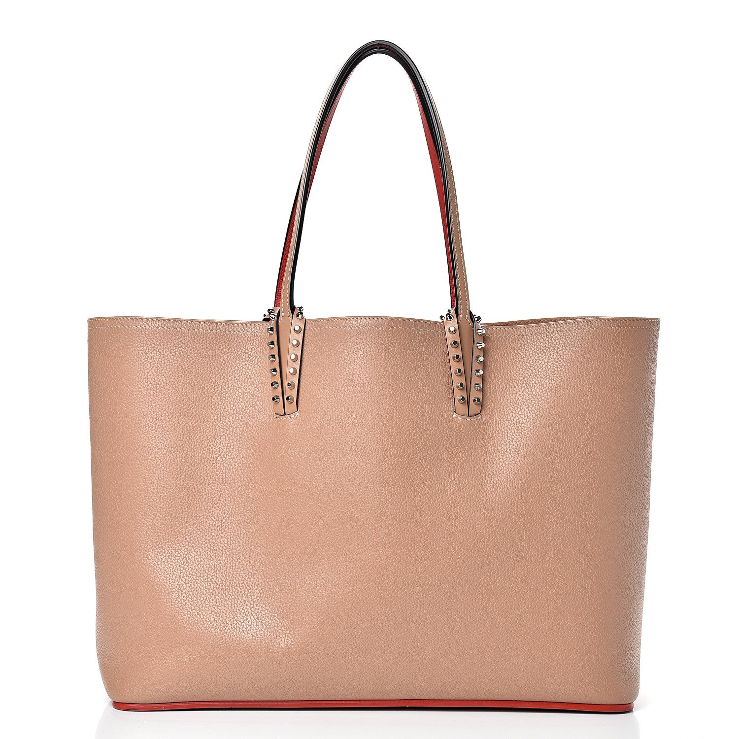 Christian Louboutin Calfskin Spikes East West Cabata Tote Nude 2 of 18