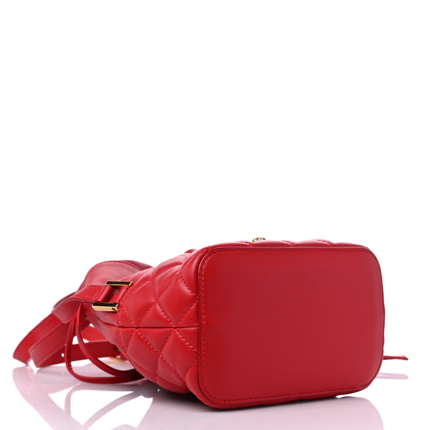 Nappa Quilted Medusa Bucket Bag Red