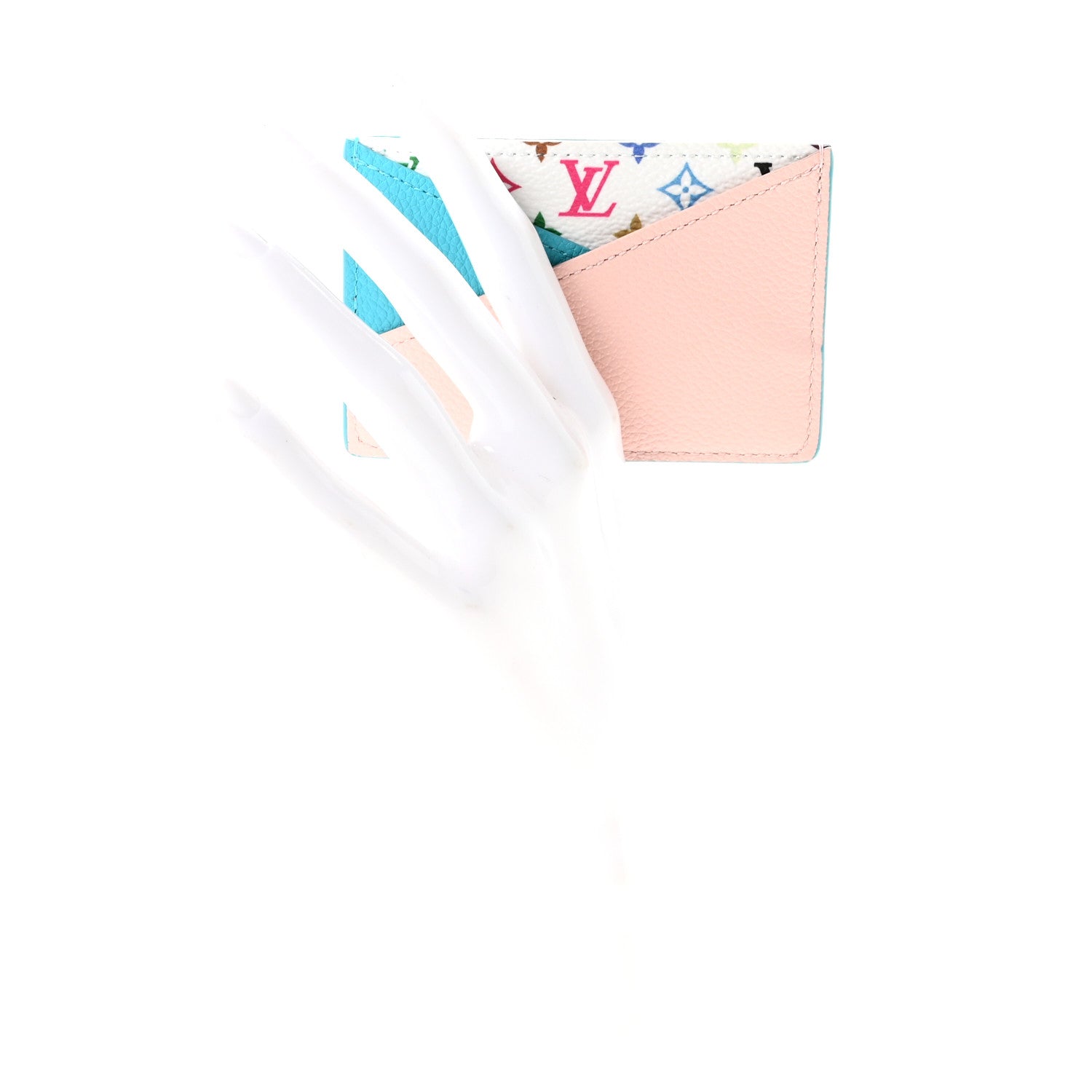 Louis Vuitton LV X TM Monogram Multicolor Criss-Cross Card Holder Kabira Blue Rose 2 of 7
