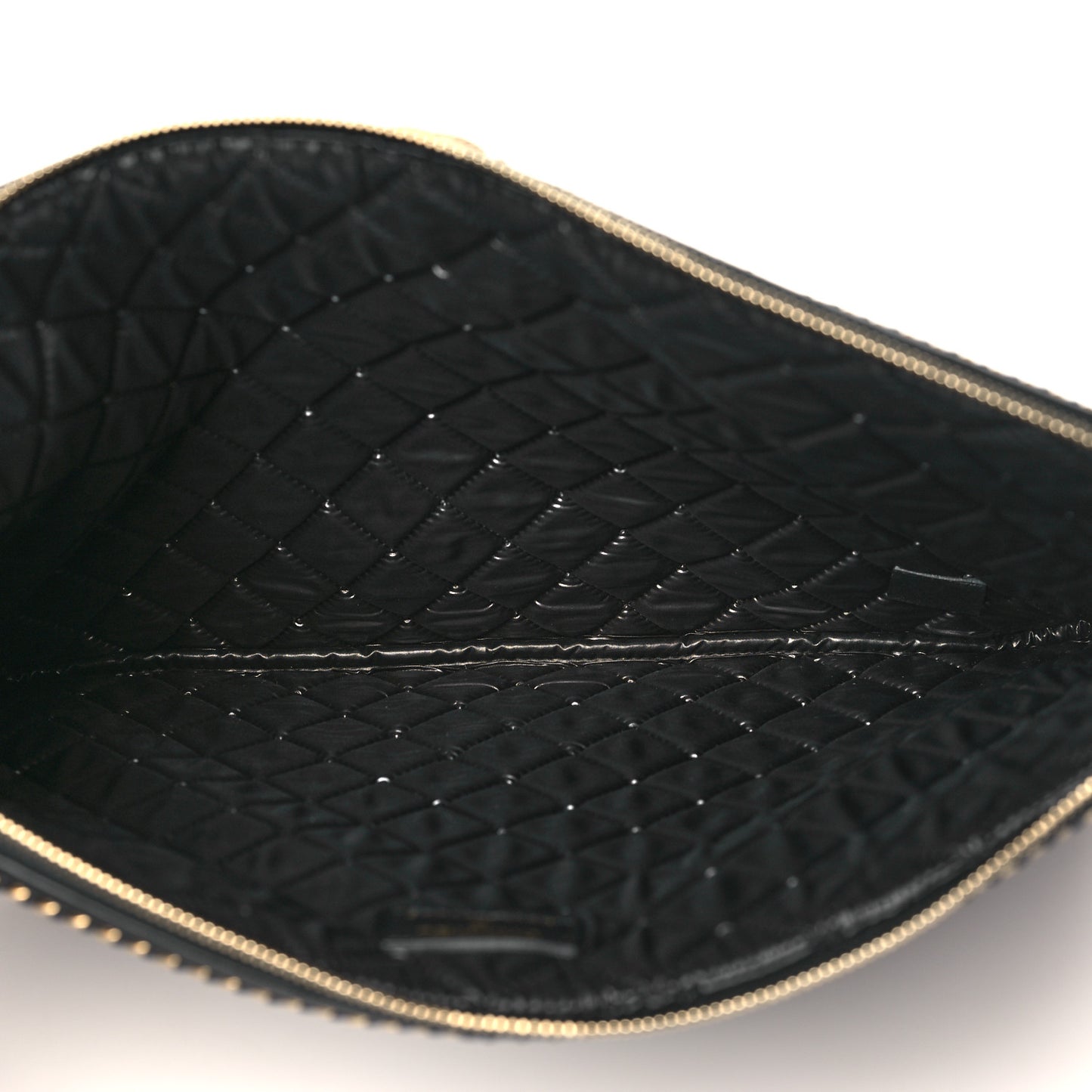 Calfskin Quilted Large Boy Chain Around Cosmetic Case Black