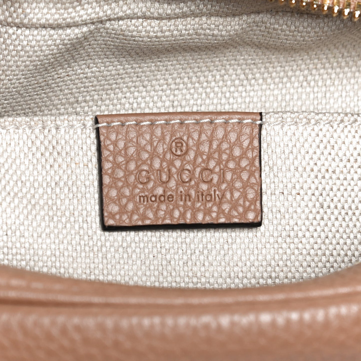 Pebbled Calfskin Small Soho Disco Bag Camelia
