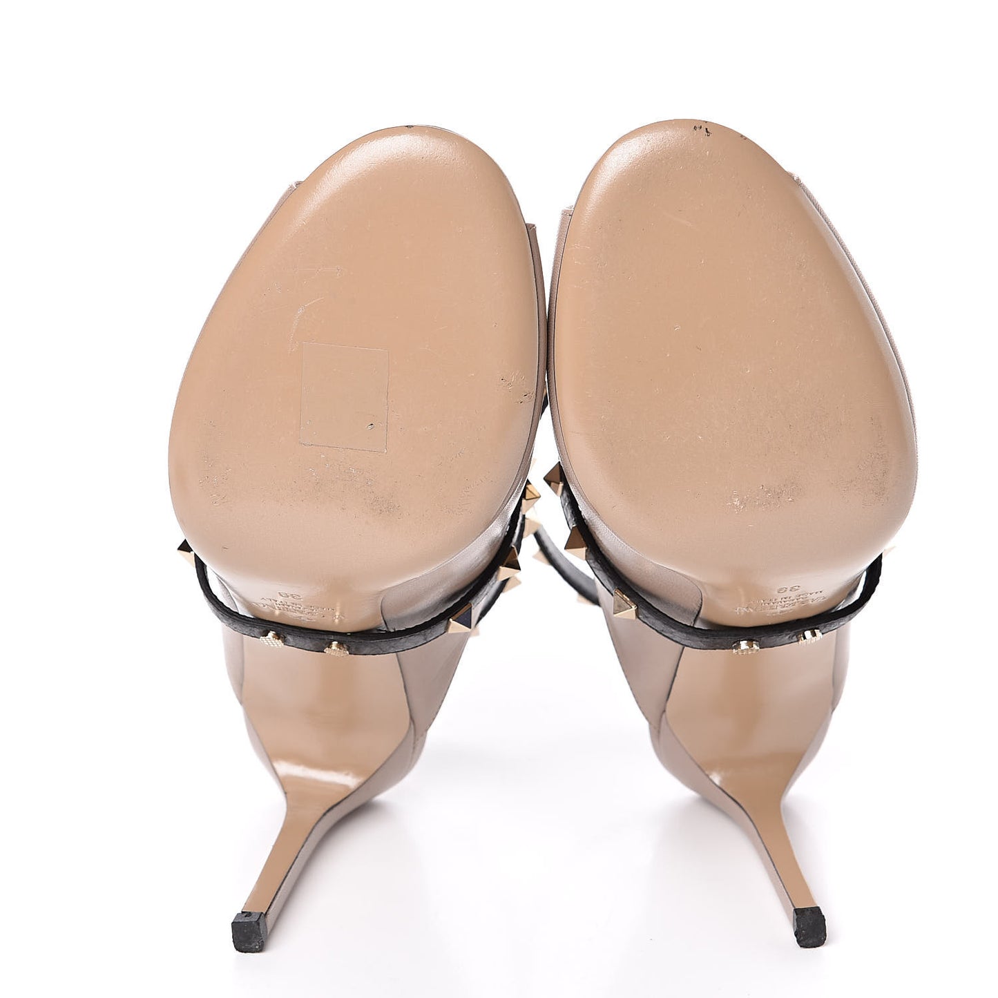 Nappa Rockstud Open Back Ankle Booties 39 Poudre