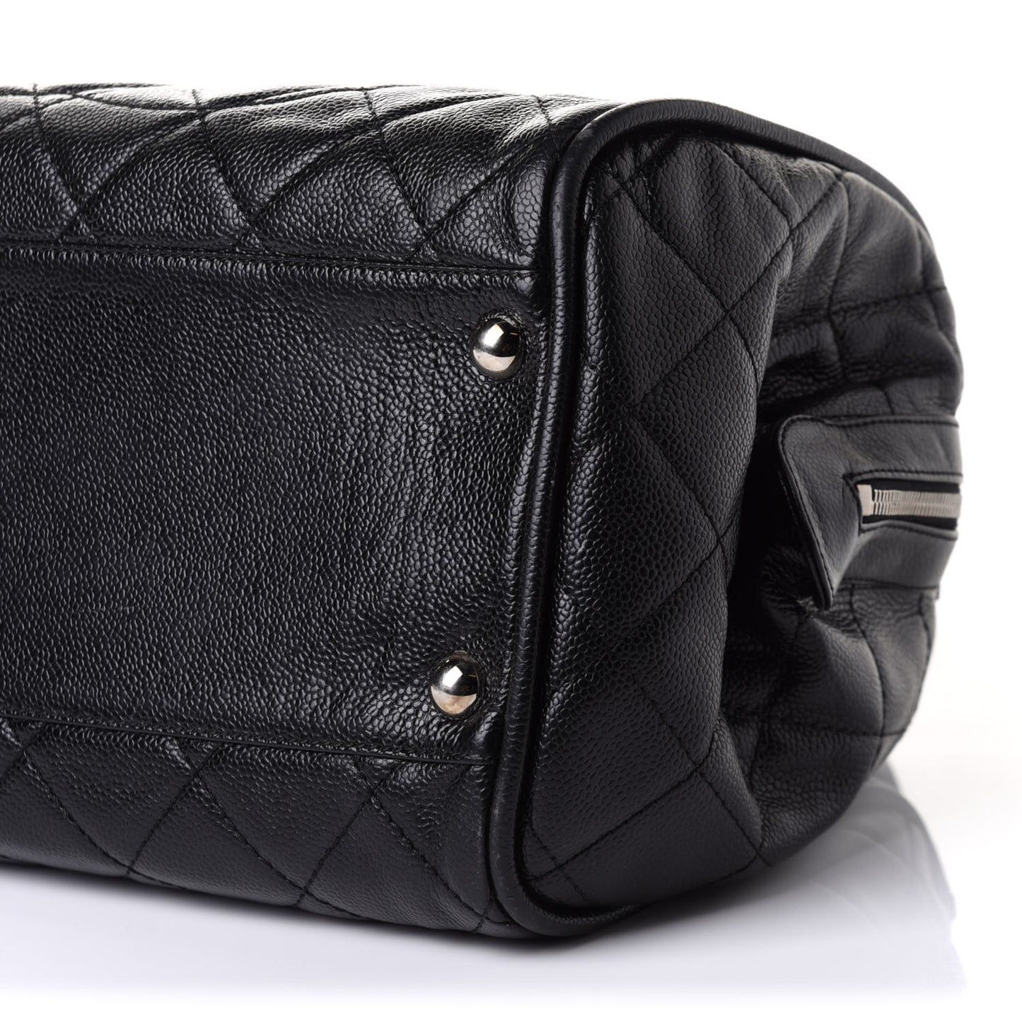 Caviar Quilted CC Timeless Bowler Black