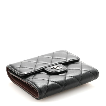 Chanel Lambskin Quilted Compact Flap Wallet Black 4 of 9