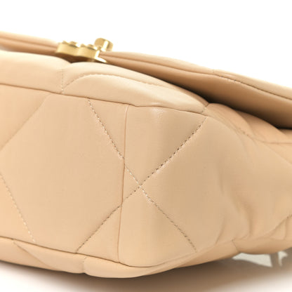 Chanel Lambskin Quilted Medium Chanel 19 Flap Beige 10 of 15