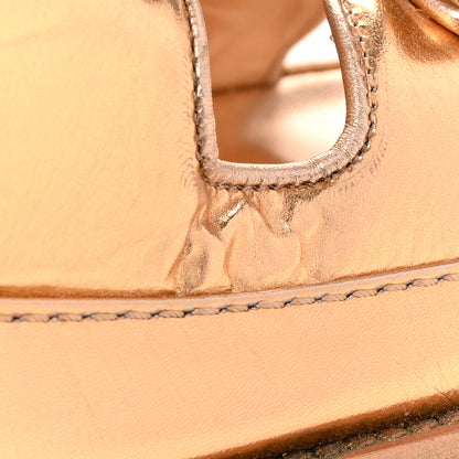 Chanel Metallic Laminated Calfskin Velcro Dad Sandals 36 Golden 11 of 11